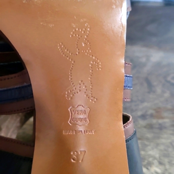 MARNI | Slingback Sandal in Brown, Black, and Blue Leather Size EU37 - Picture 5 of 7